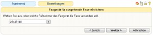 Outbound Caller ID AVM Fritz.Box als ATA Faxwandler