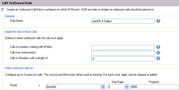 InterOP 3 Outbound 4 Stellen InterOP Verbindung von 3CX und proprietären PBX Systemen