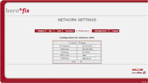 IPKarte BeroNet bero*fix via Netzwerkbrücke - Netzwerkeinstellungen