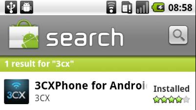 3CXAndroidMarket Konfiguration des 3CX Phone für Android