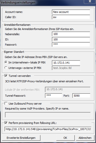 FullConfig Konfiguration des 3CX Phone für Windows