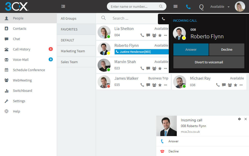 Neue Webclient Features zusammen mit Konfiguationsmöglichkeiten für IP-Telefone für die Administration im SP1 BETA v15.5