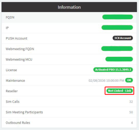 Verknüpfen eines Kunden mit Ihrem 3CX Reseller-Account per Managementkonsole
