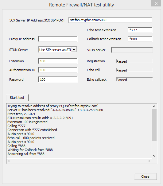 3CX Firewall Checker Client Application Pass