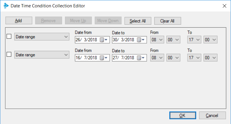 Angabe eines Datumsbereichs im 3CX Call Flow Designer