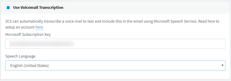 Umwandlung von Sprachnachrichten in Text mit Update 4 von 3CX 15.5