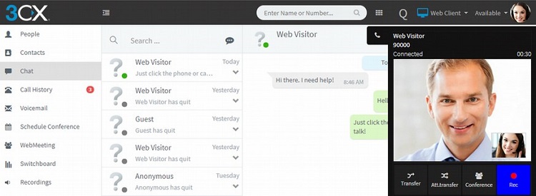 Führen Sie Video-Chats mit Ihren Website-Besuchern über das 3CX Live Chat and Talk Plugin