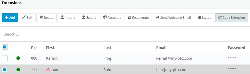 Neue Option zum Kopieren von Nebenstellen dem 3CX v16 Release Candidate hinzugefügt
