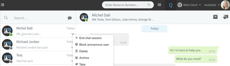 V16 Update 1 bringt Ihnen viele neue Chat-Features für den Webclient