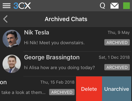 neue Chat-Funktionalitäten der iOS App