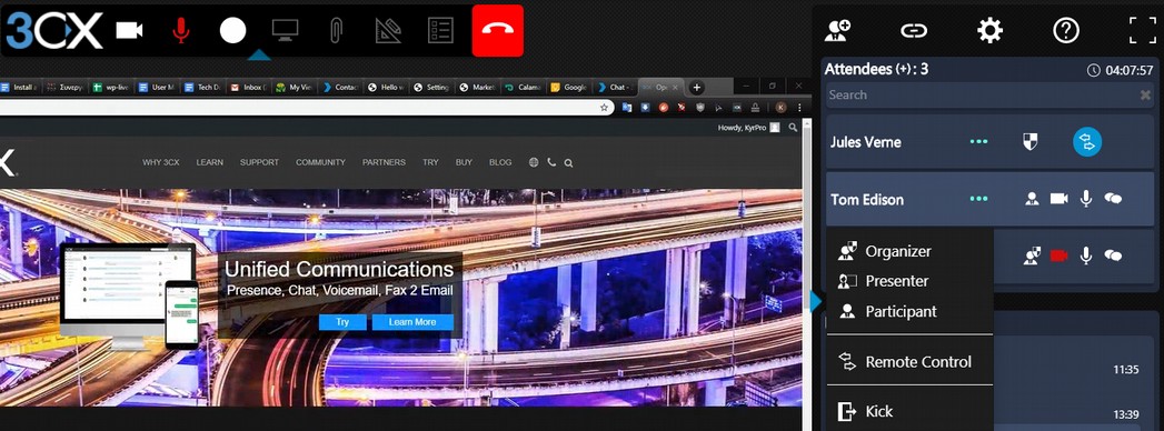 Überarbeitete Fernsteuerungs-Funktion des neuesten 3CX WebMeeting Updates