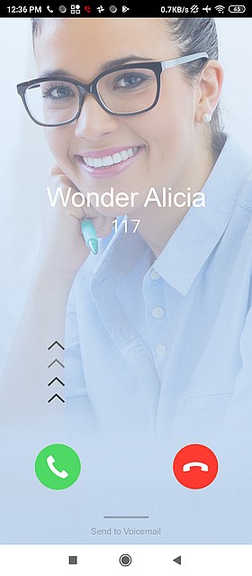 Anrufbildschirm der neuen 3CX Android App Beta