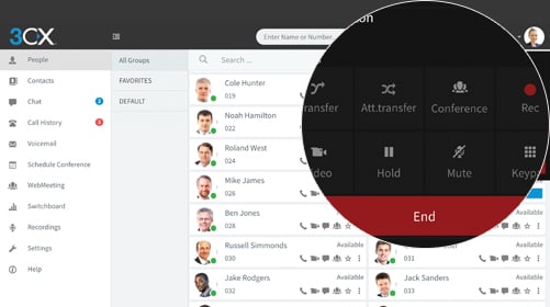 Anrufe aufzeichnen per 3CX Webclient