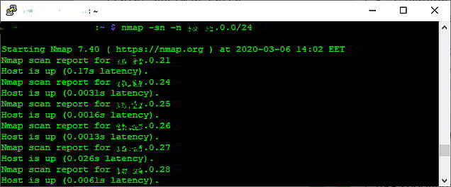 Nmap-Scannen zur Aufklärung.