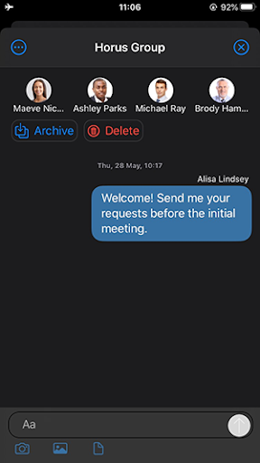 Einfaches Anrufen eines Teilnehmers aus dem Chat mit dem neuen iOS App