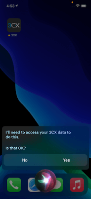 Bestätigen Sie für Siri den Zugriff auf Ihre 3CX-Daten