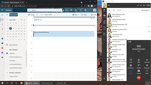 Microsoft 365 nahtlose Integration von 3CX mit Microsoft 365