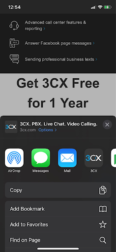 Teilen Sie Daten aus anderen Anwendungen mit der 3CX App