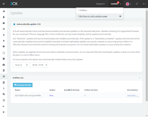 Hotfix Verwaltungskonsole Hotfix V16 und V18