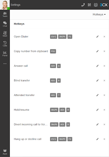 Hotkeys – Verwaltungskonsole Einstellungen - Hotkeys in der Verwaltungskonsole