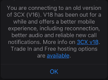 Upgraden Sie auf v18 für ein optimales Nutzererlebnis der 3CX iOS App