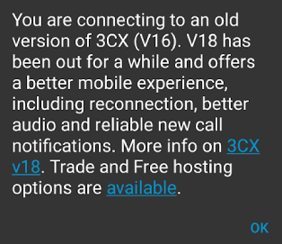 Upgraden Sie auf v18 für ein optimales Nutzererlebnis der 3CX Android App