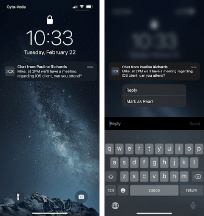 iOS gesperrter Bildschirm Beantworten Sie Chats per iOS App auch bei gesperrtem Bildschirm
