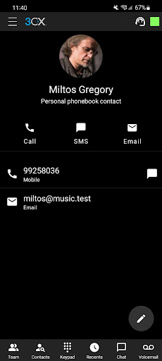 3CX Android App - neu gestaltete Kontaktkarte
