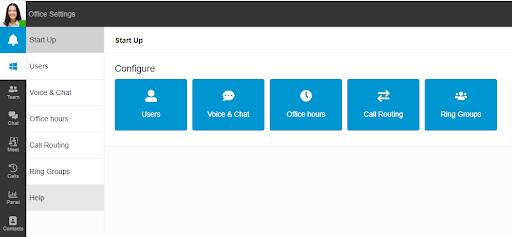 Office-Einstellungen simple Verwaltung von 3CX StartUP per Webclient