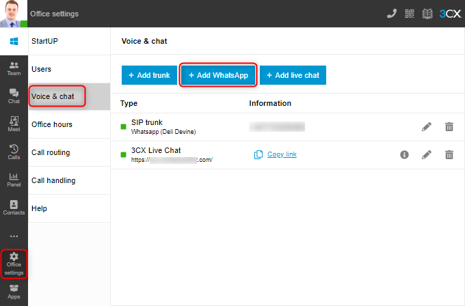 3CX StartUP integriert nun auch mit WhatsApp