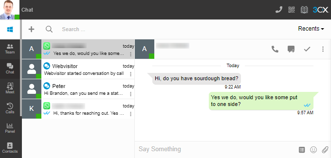 WhatsApp-Chat im 3CX Webclient