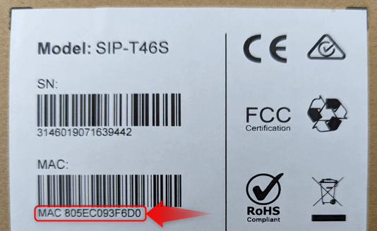 MAC Adresse auf der Verpackung