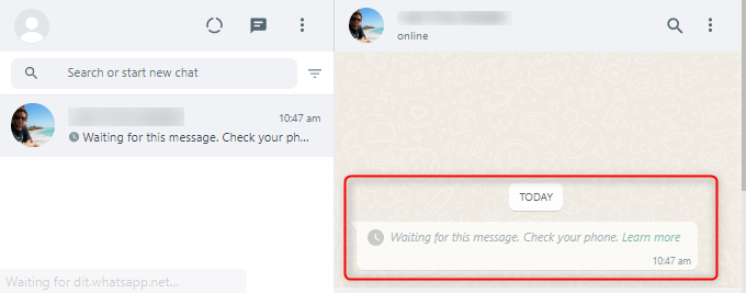 WhatsApp – Chat nicht zugestellt WhatsApp Chats - Fehlermeldung