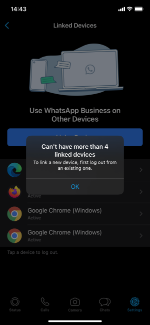 WhatsApp – Endgeräte verknüpfen Verwenden Sie WhatsApp Business auf mehreren Endgeräten