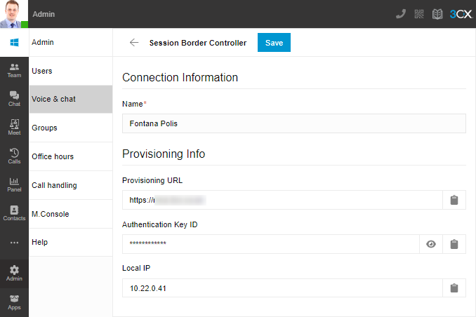SBC Webclient SBC - Anzeige der lokalen IP
