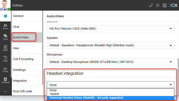 Neue Headset-Integration mit dem RC von Update 6
