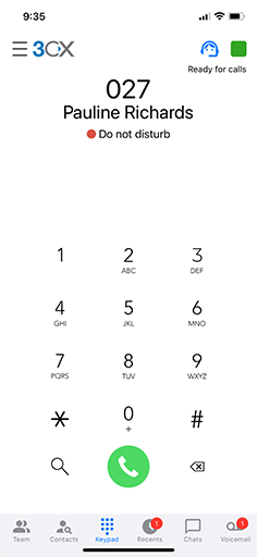 iOS Status im Dialer iOS Status im Dialer