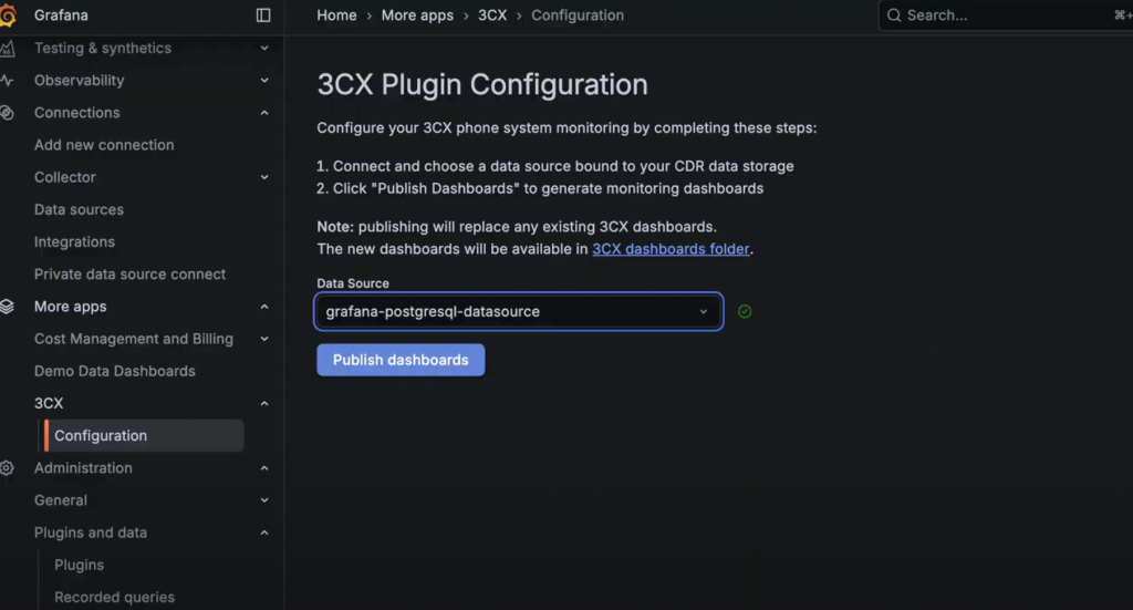 Wie funktioniert das 3CX-Plugin für Grafana? Wie funktioniert das 3CX-Plugin für Grafana?